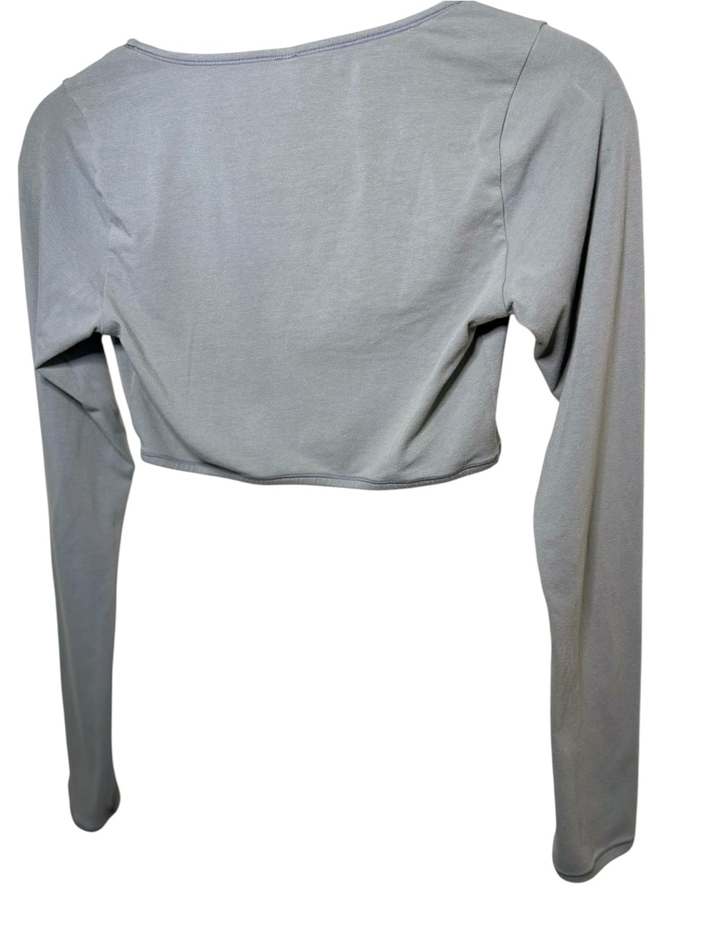 SKIMS Long Sleeve Scoop Neck Crop Top Gray Size Large Soft Lounge - Picture 4 of 8